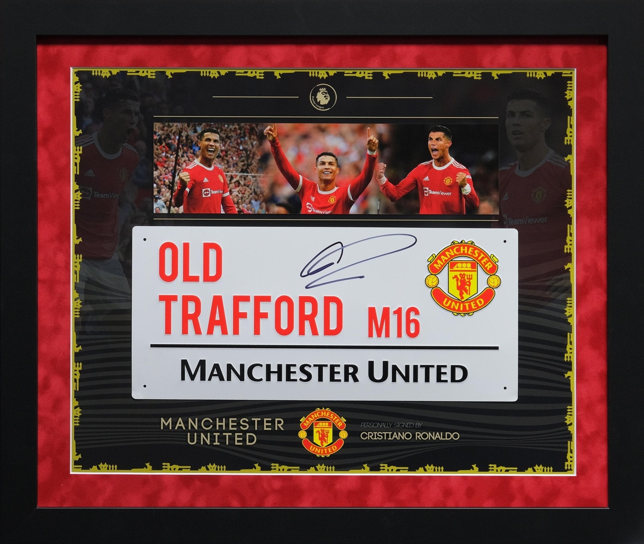 Cristiano Ronaldo Signed Roadsign Framed Display - Memorabilia Framers Shop